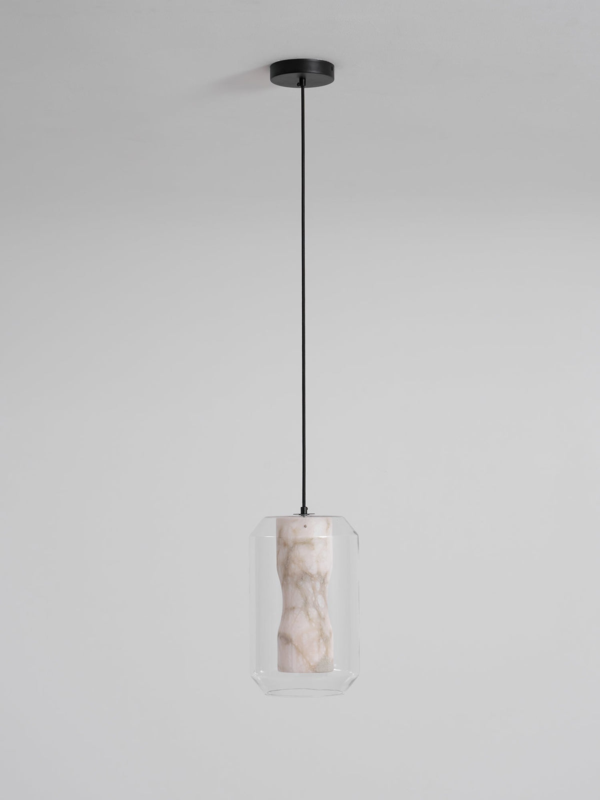 Yikia Alabaster Glass Cylinder Pendant Light