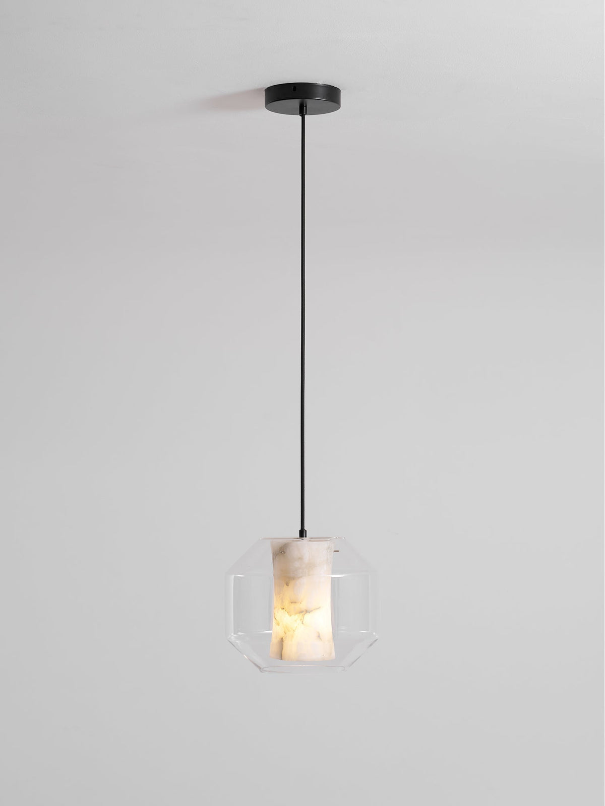 Yikia Alabaster Glass Cylinder Pendant Light
