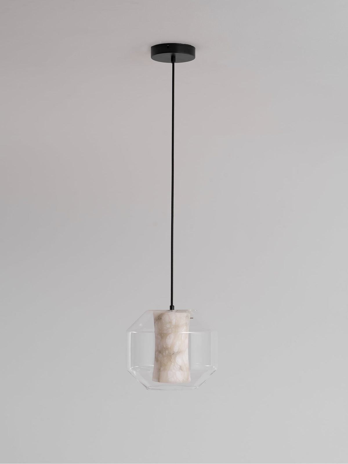 Yikia Alabaster Glass Cylinder Pendant Light