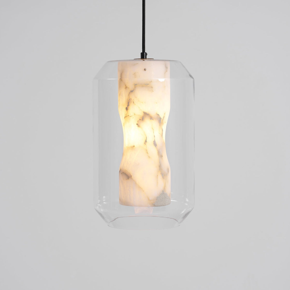 Yikia Alabaster Glass Cylinder Pendant Light