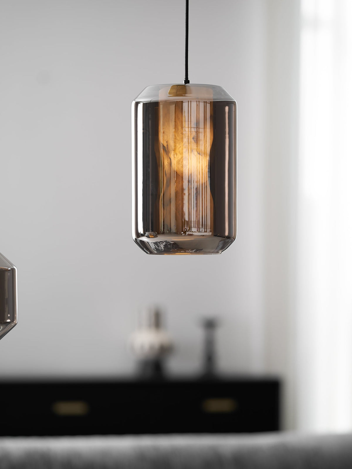 Yikia Alabaster Glass Cylinder Pendant Light