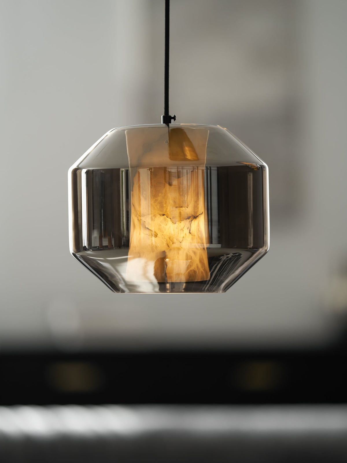 Yikia Alabaster Glass Cylinder Pendant Light
