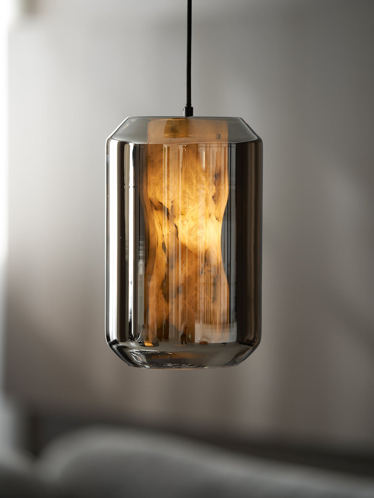 Yikia Alabaster Glass Cylinder Pendant Light