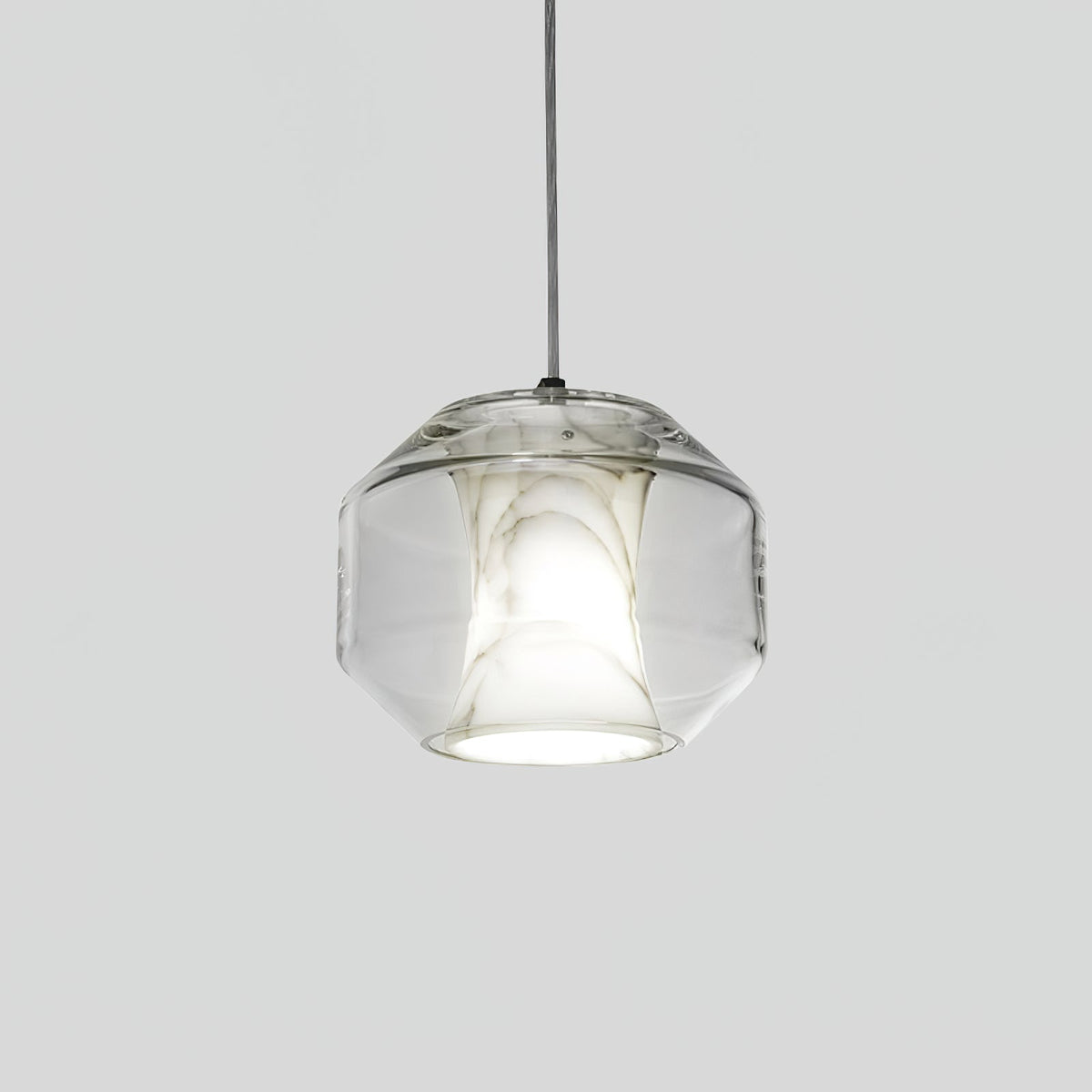 Yikia Alabaster Glass Cylinder Pendant Light