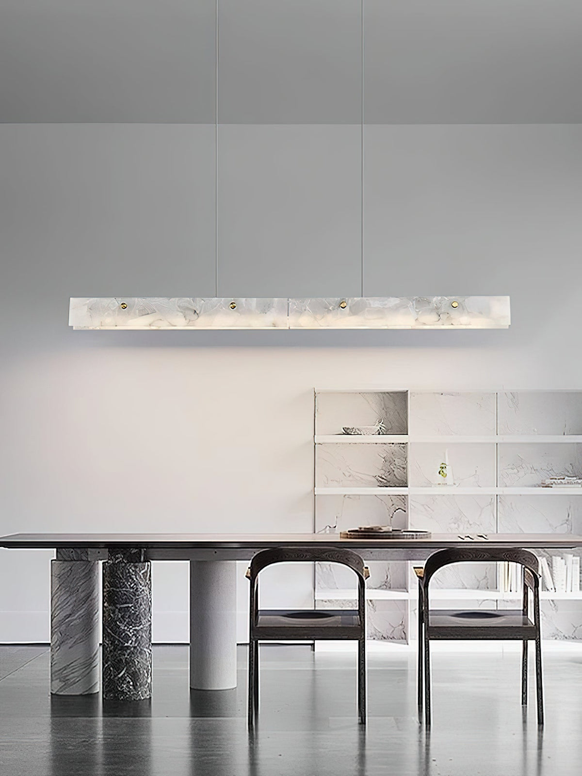 Vexor LED Modern Linear Alabaster Pendant Light