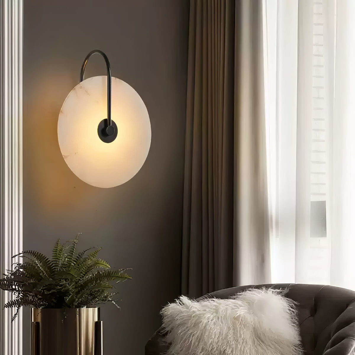 Ceraeyra Alabaster Globe Wall Light