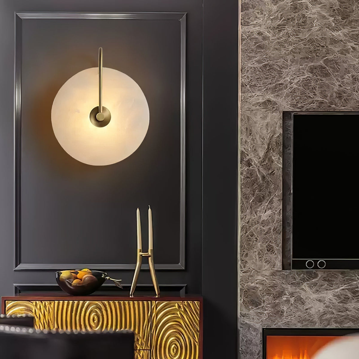 Ceraeyra Alabaster Globe Wall Light