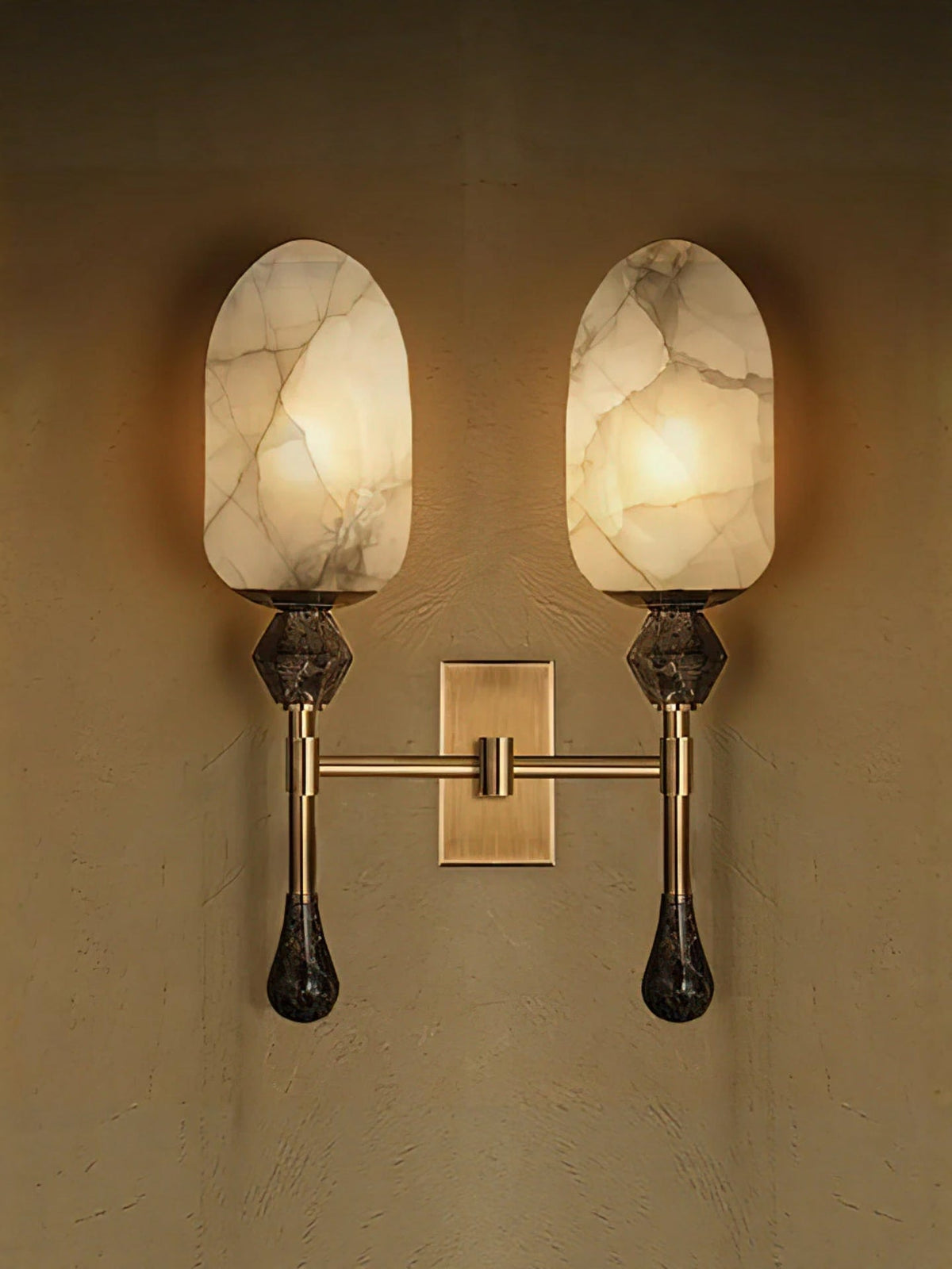 Mila Vintage Alabaster Double Sconce
