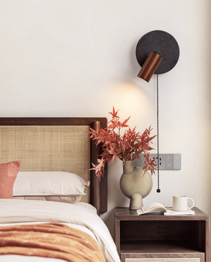 Jaxlen Black Travertine Wall Sconce