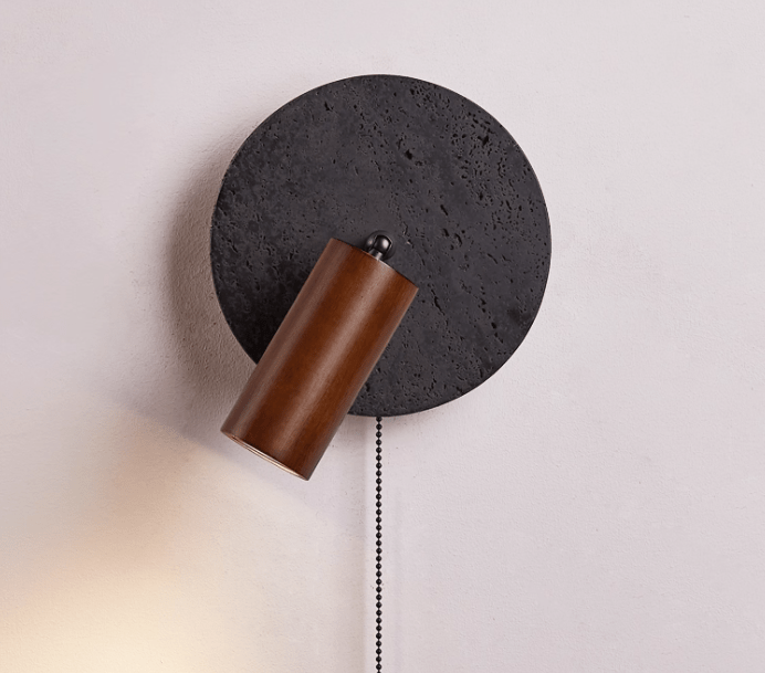 Jaxlen Black Travertine Wall Sconce