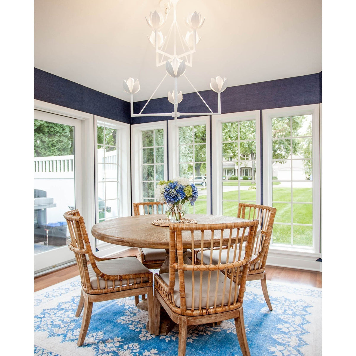 Alberto Modern Minimalist Floral Brass Chandelier