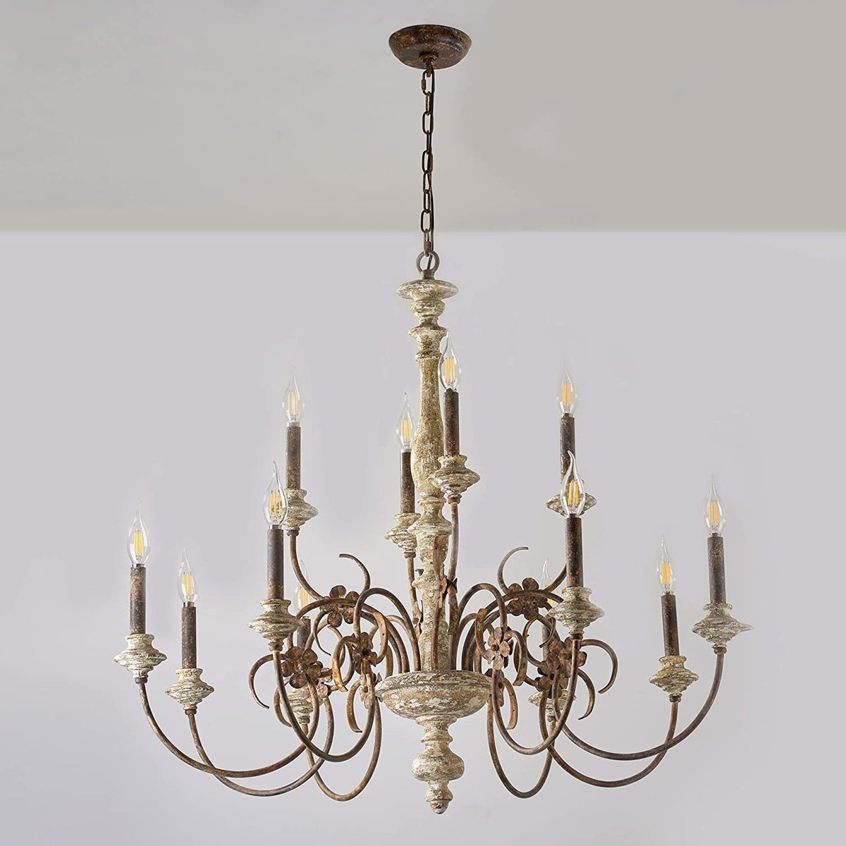Waegnuvyn Traditional Candle Metal Chandelier
