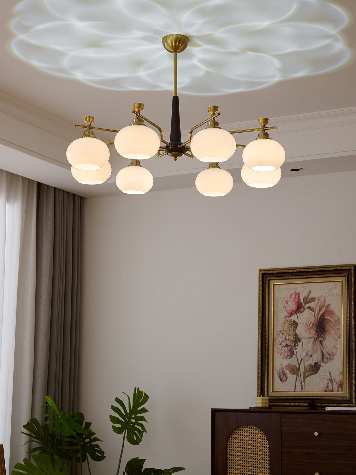 Velirara Traditional Unique Sphere Wood Glass Chandelier