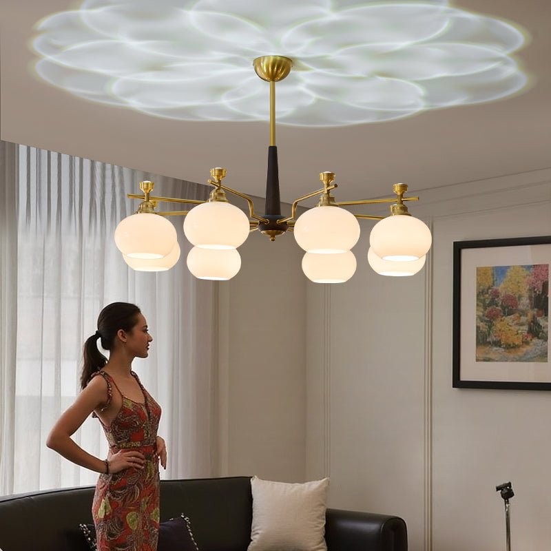 Velirara Traditional Unique Sphere Wood Glass Chandelier
