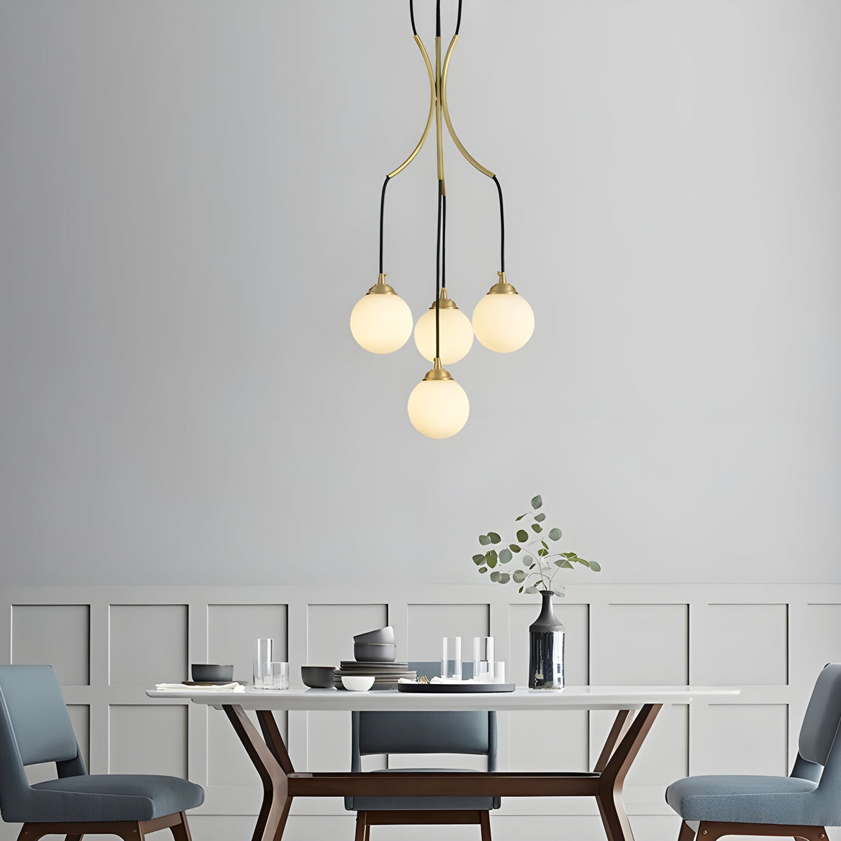 Zoruvyi Modern Minimalist Ball Drop Glass Chandelier