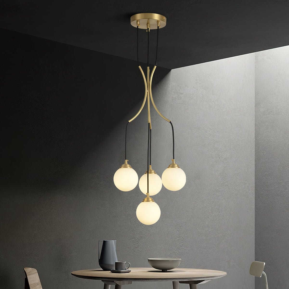 Zoruvyi Modern Minimalist Ball Drop Glass Chandelier