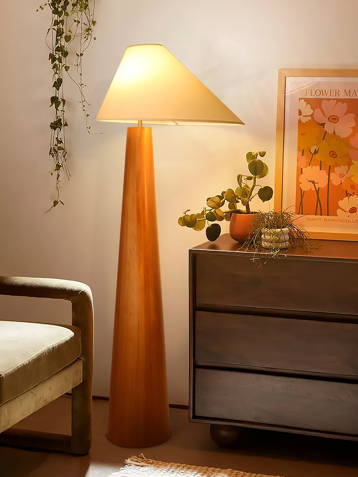Pinnacle Minimalist Wood Floor Lamp