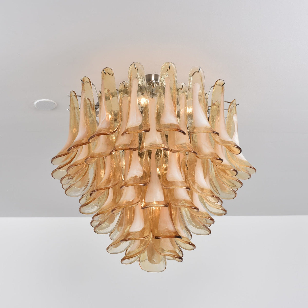 Celelise Ceiling Lamp Amber Petal Glass Layered Vintage