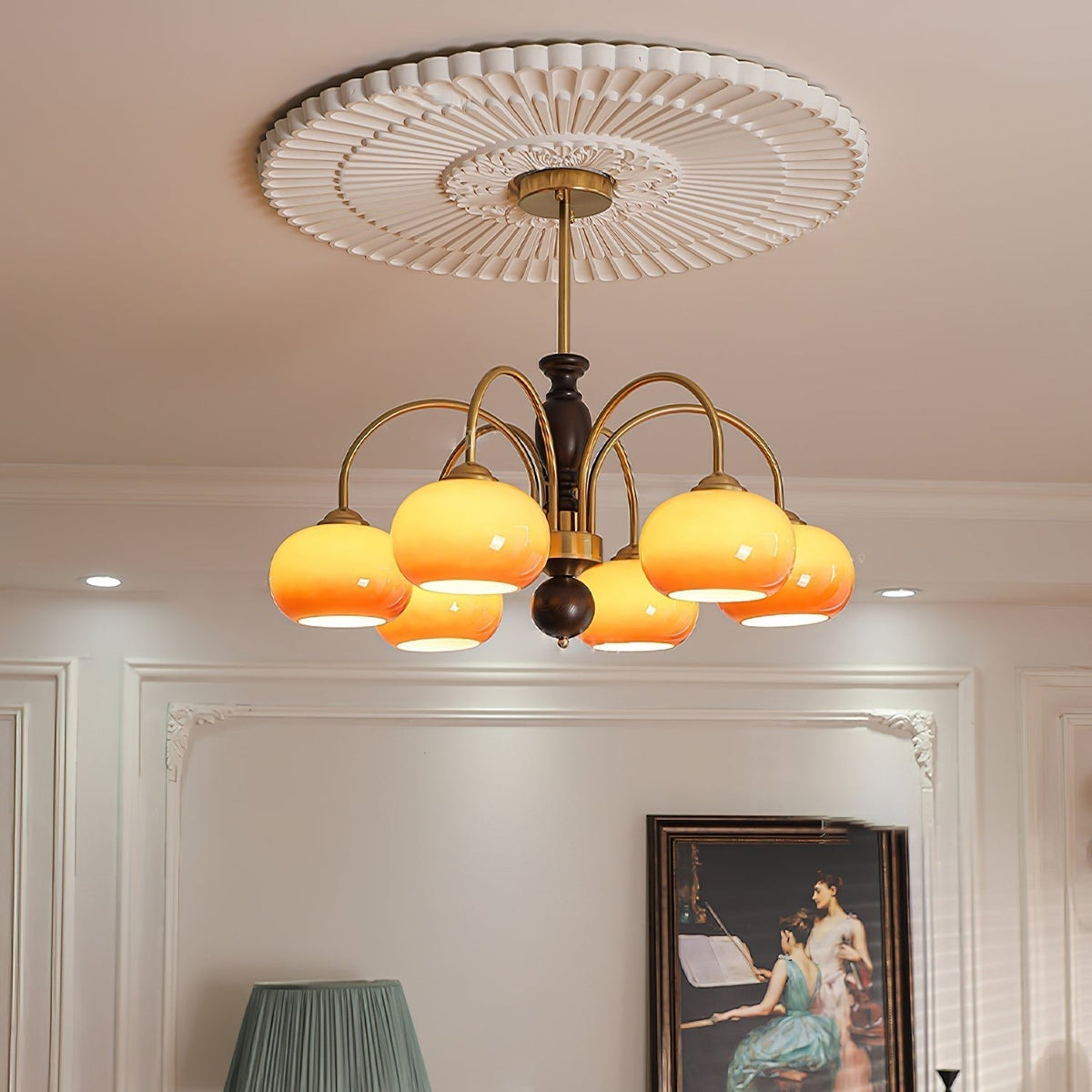 Rivirian Chandelier Amberly Arch Curved Arms