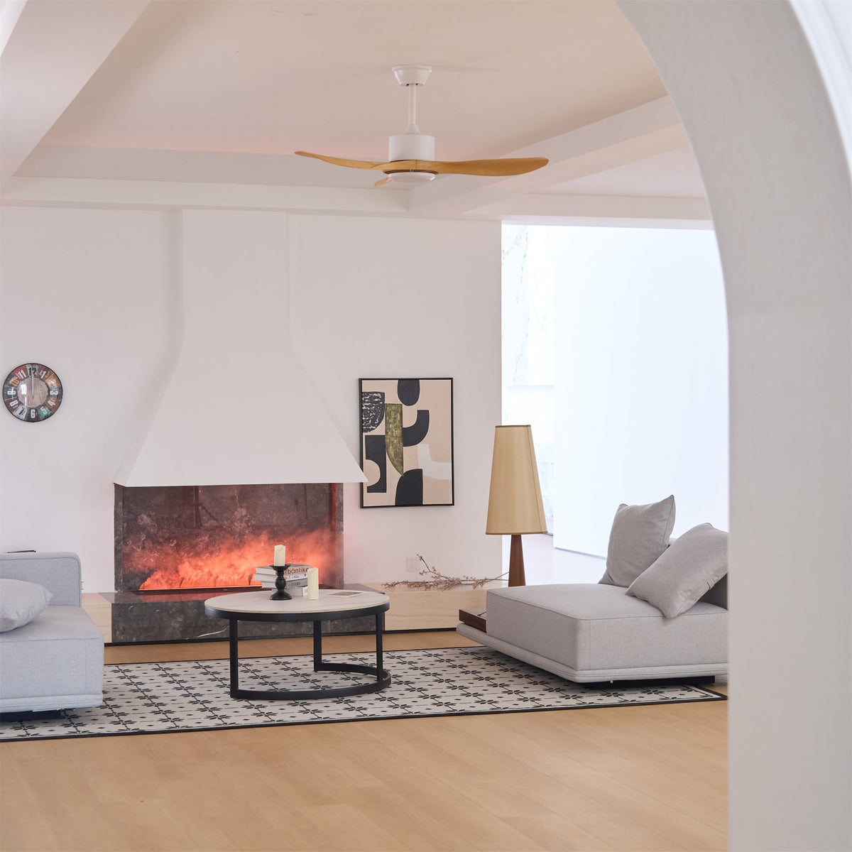 Arlo Minimalist Wood Ceiling Fan Light