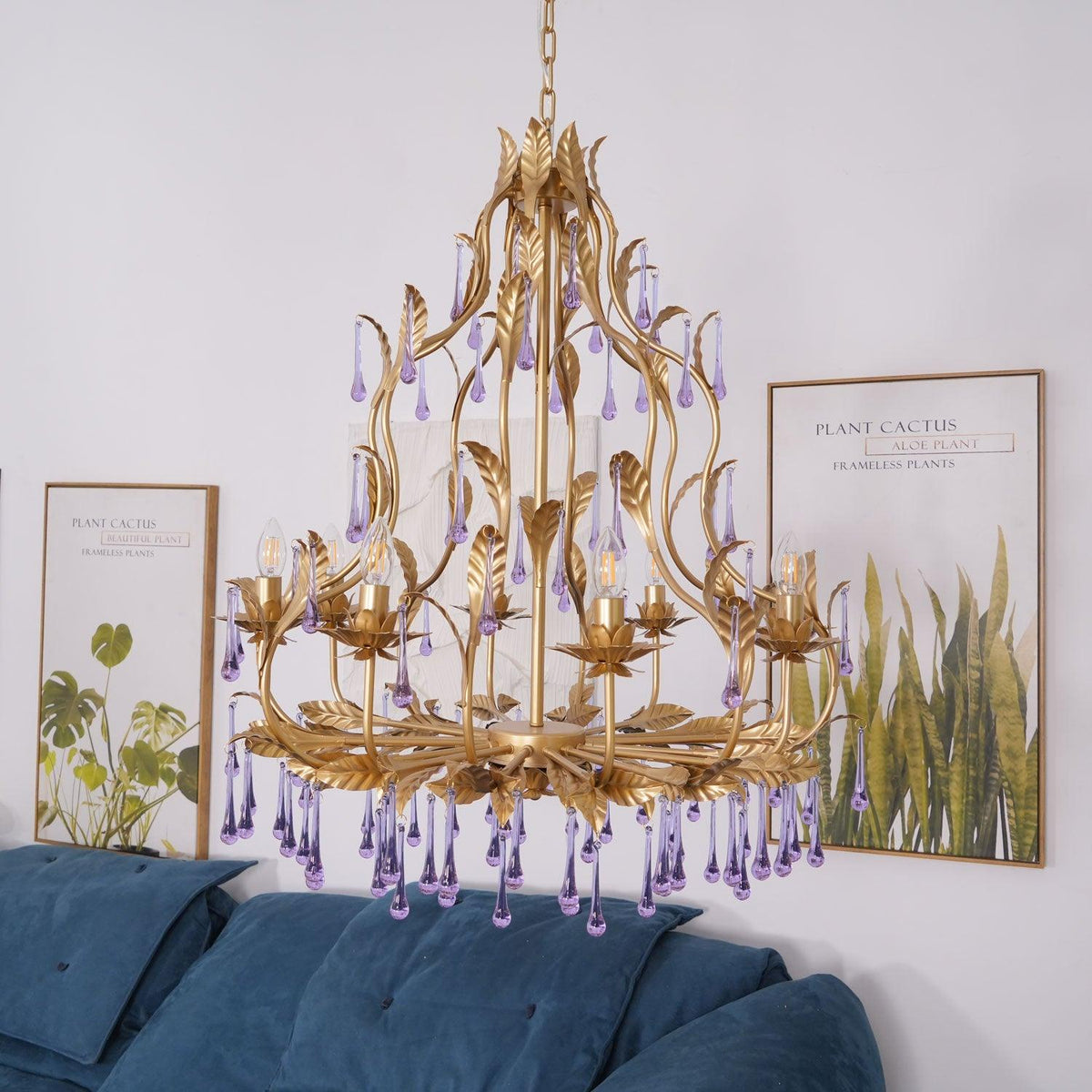 Orienaine Pendant Lamp Drops Gold Leaves