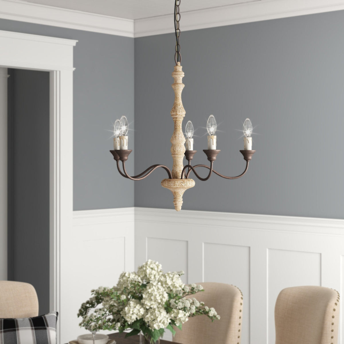 Fljotuvyi Individual Creativity Wood Metal Chandelier