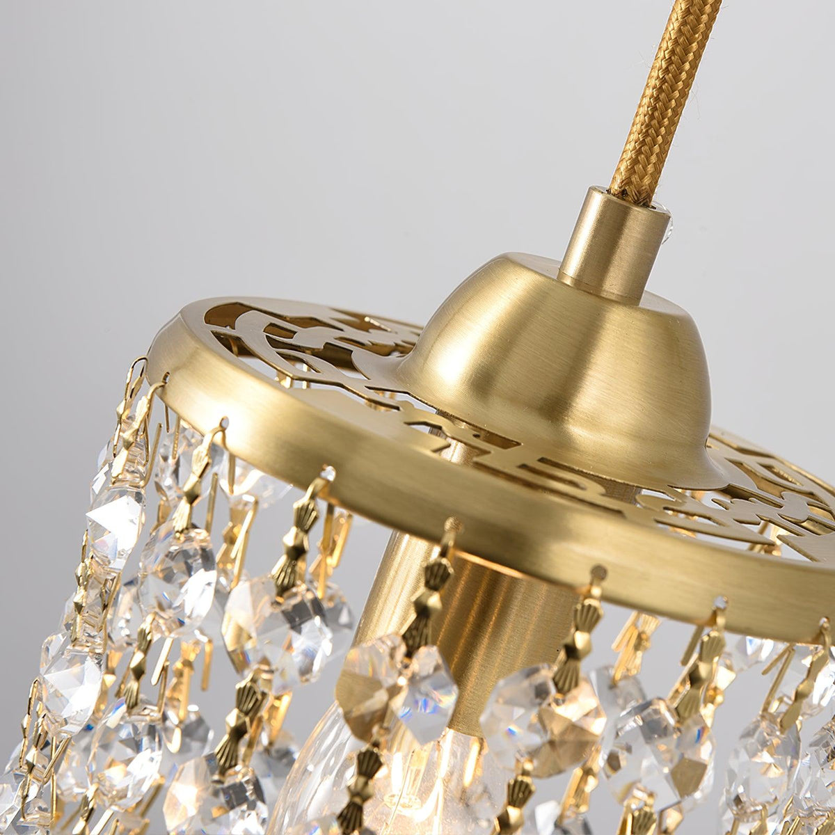 Calytra Brass & Crystal Artistic Pendant Light