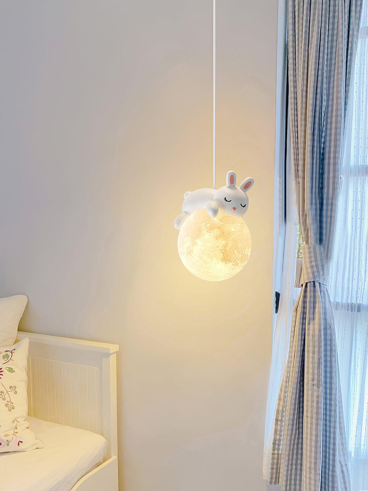 Velisise Pendant Lamp Bear Moon for Children's Room
