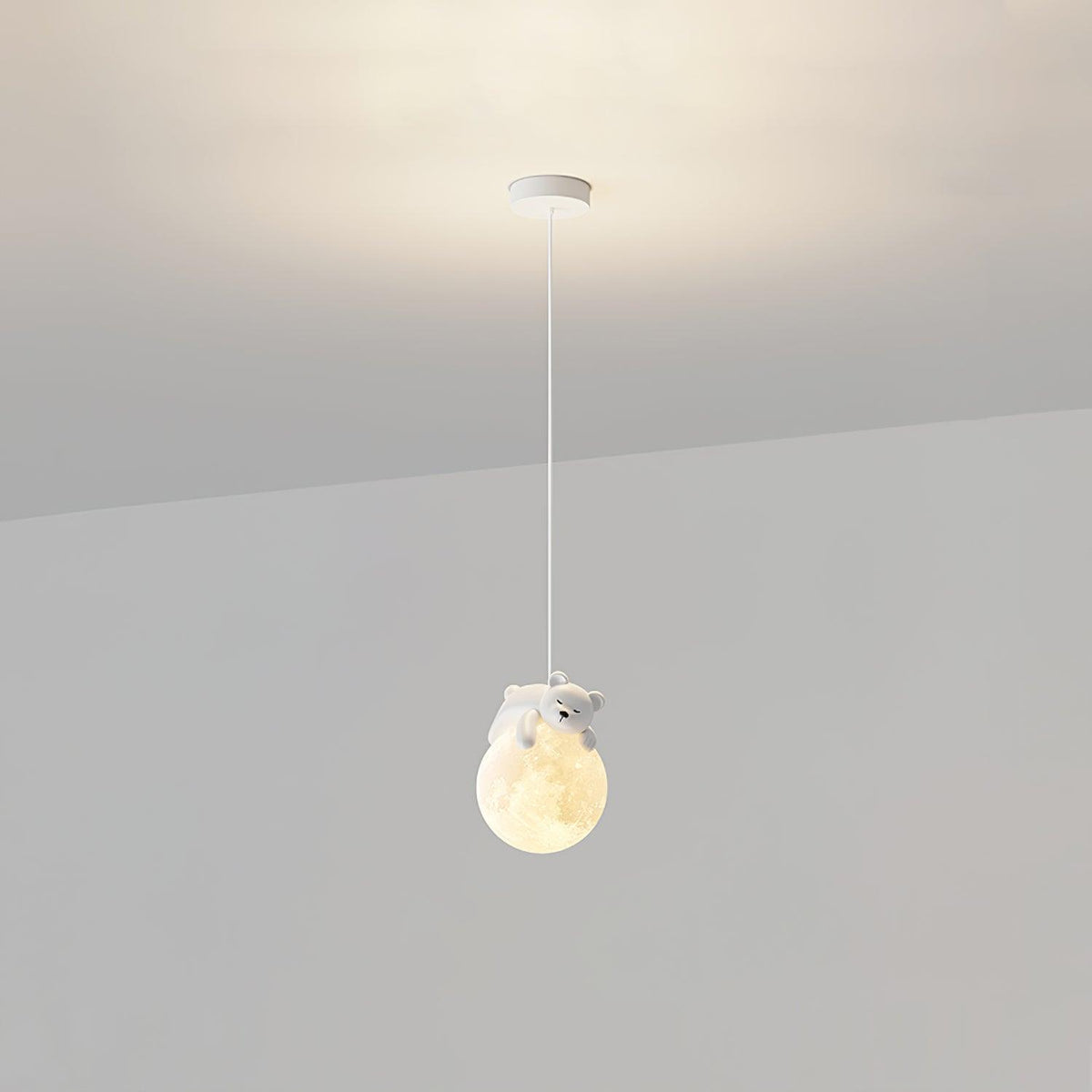 Velisise Pendant Lamp Bear Moon for Children's Room