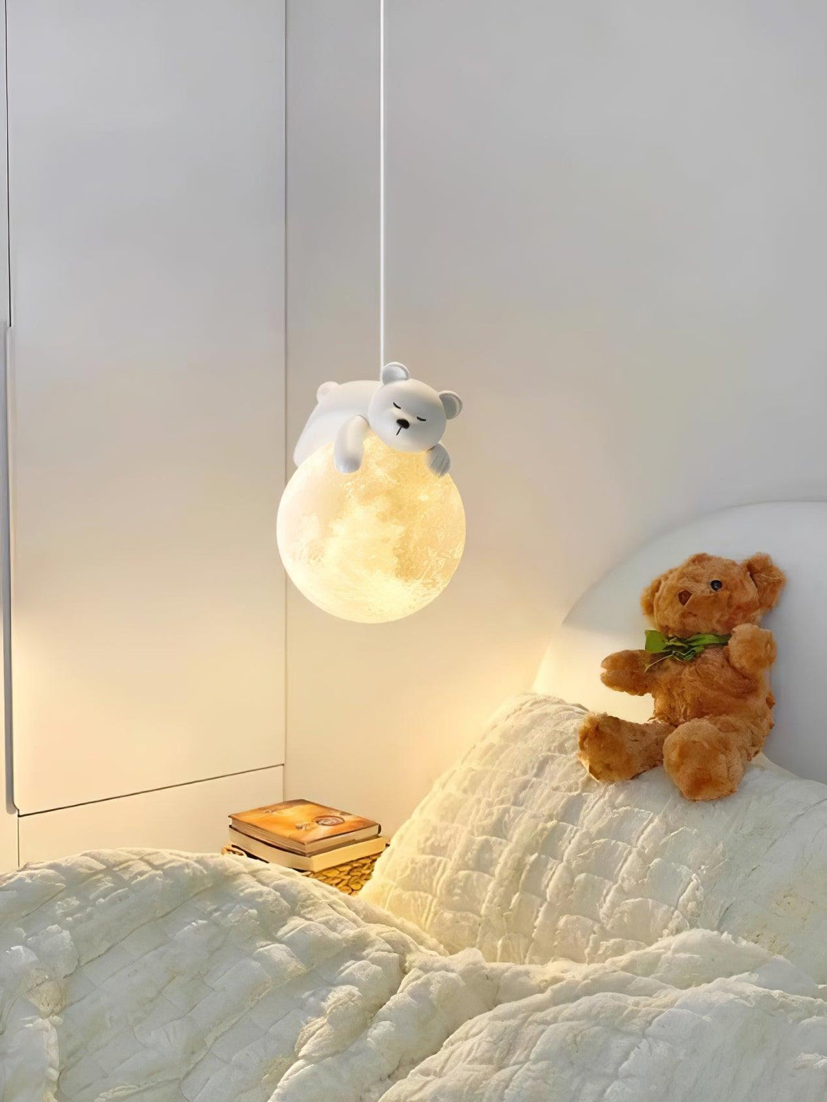Velisise Pendant Lamp Bear Moon for Children's Room