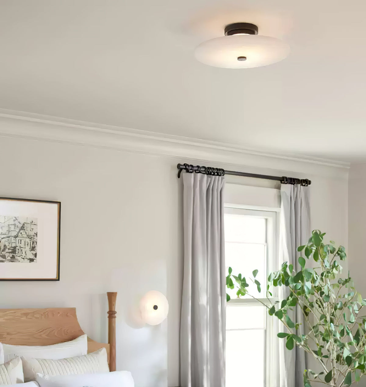Ines Eterna Modern White Alabaster Wall Lamp