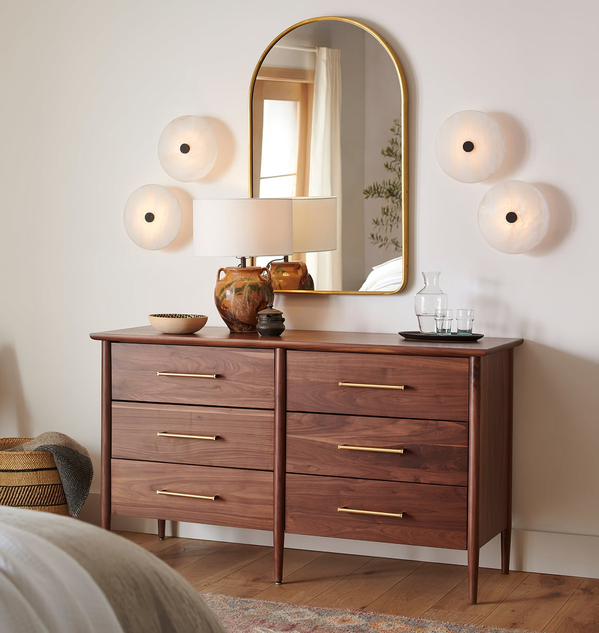 Ines Eterna Modern White Alabaster Wall Lamp