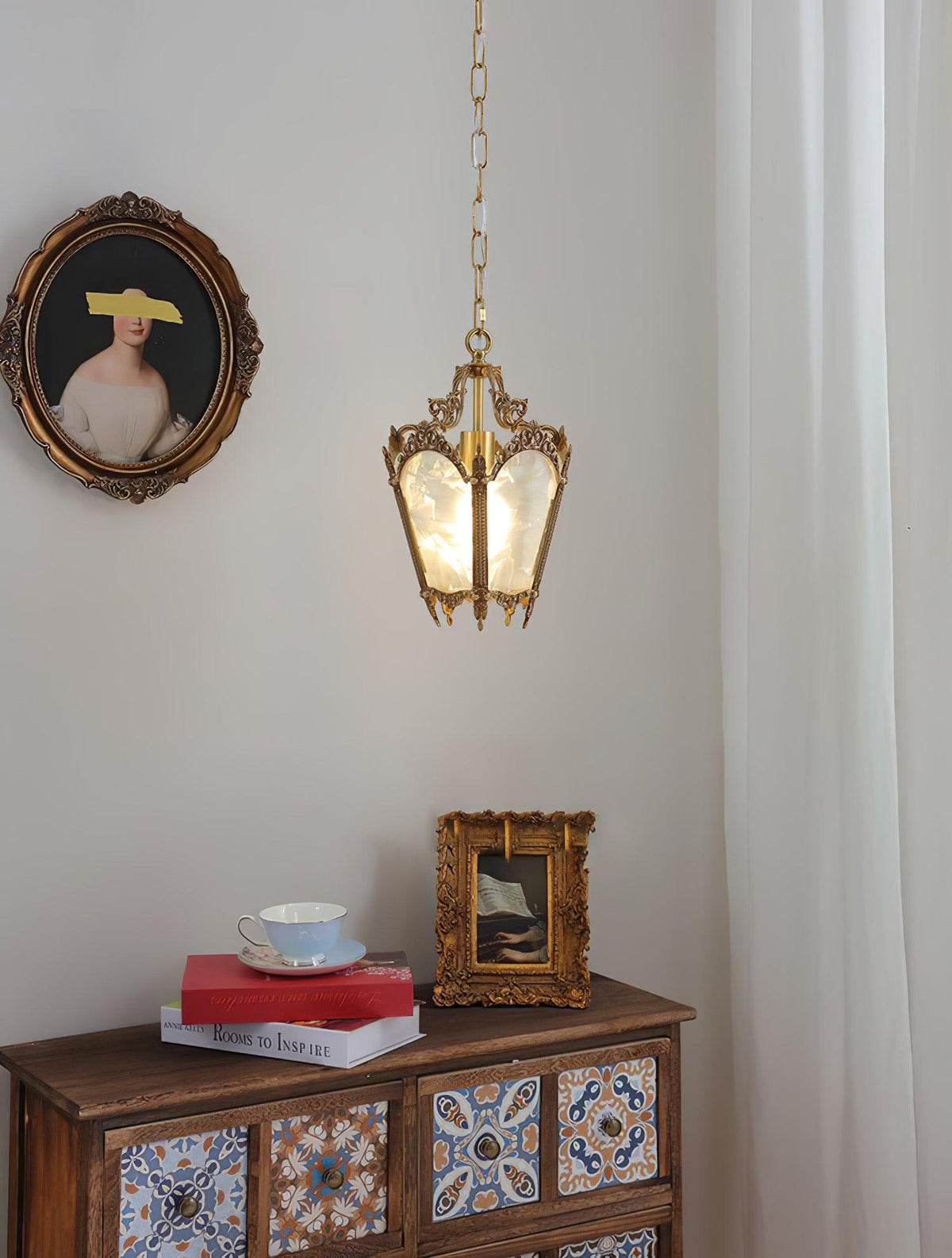 Auririelle Pendant Lamp Brass Empire Antique Elegant