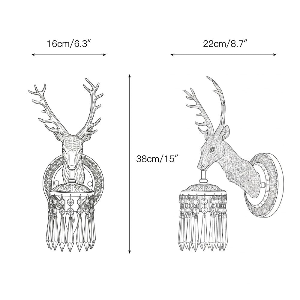Voya Antler Crystal Indoor Wall Light