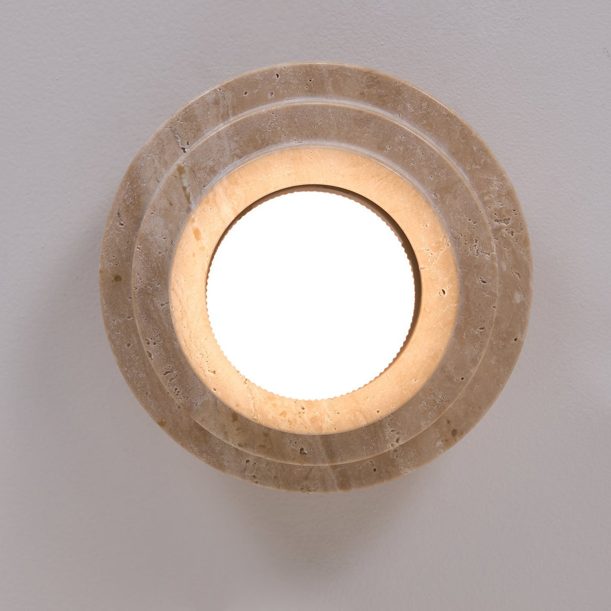 Zadoraris Tiered-Disc Travertine Ceiling Light