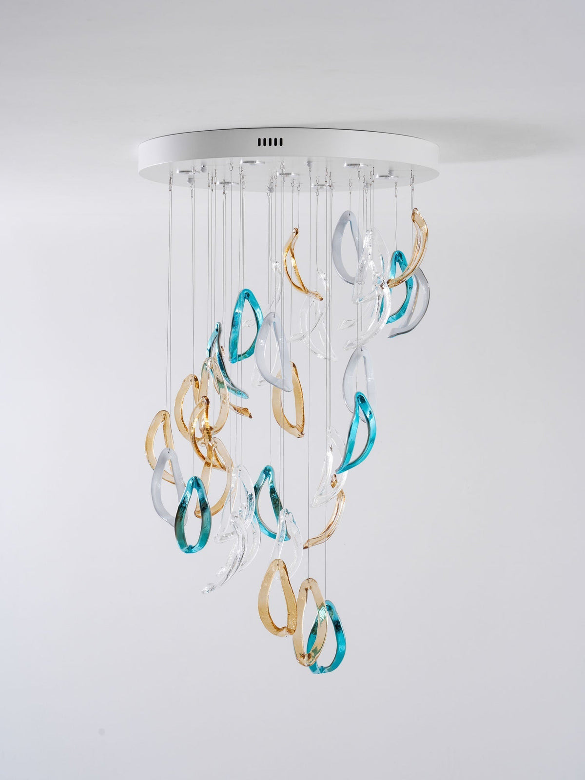 AquaFlux Grand Cascade Ripple Glass Art Customize Chandelier