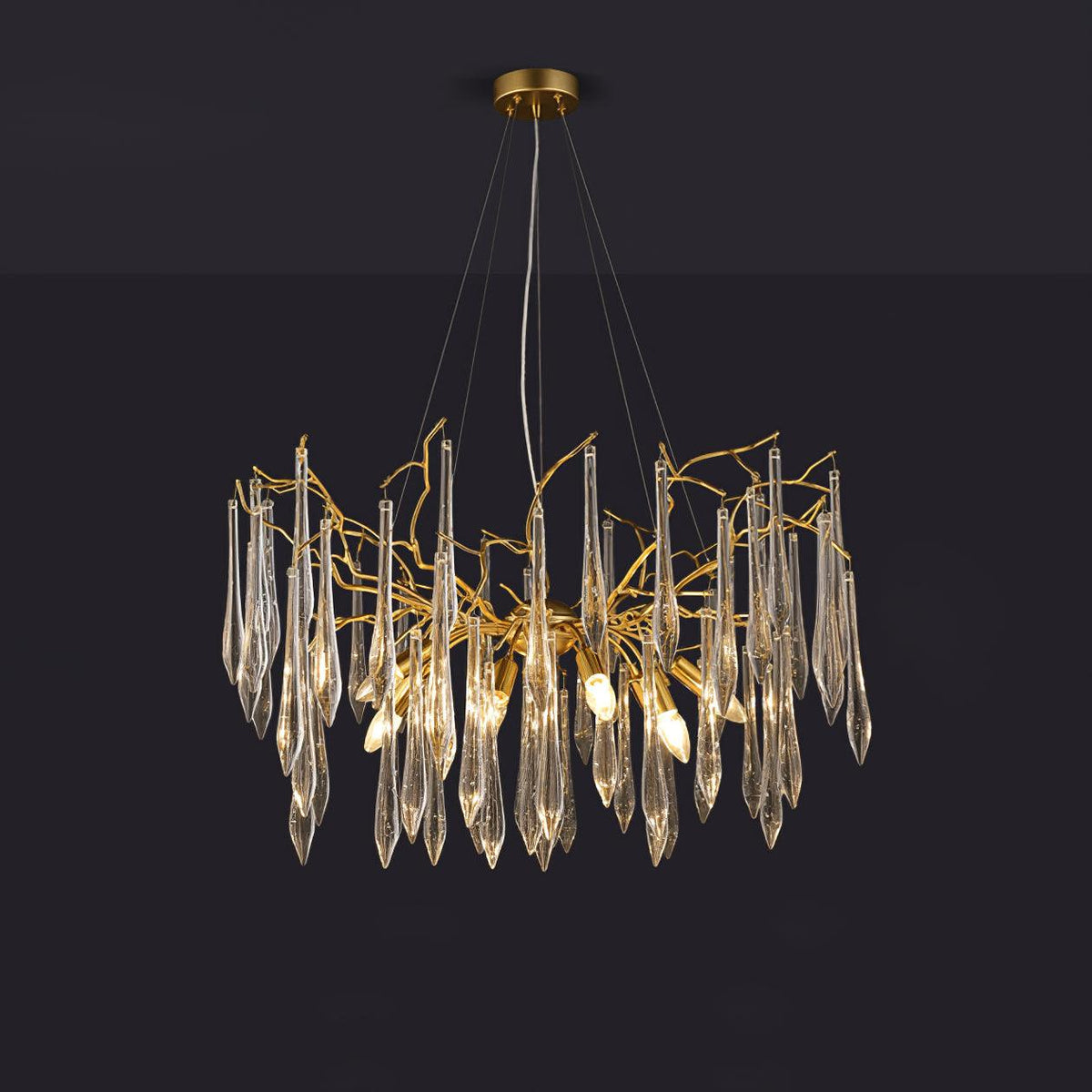 Clove Chandelier Branch Crystal Pendant Sculptural Artistic