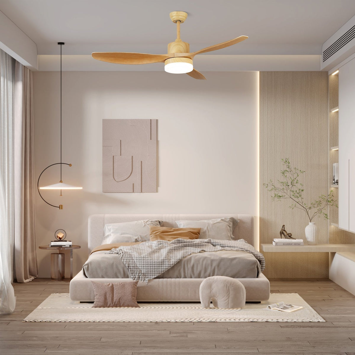 Yvette Modern Ceiling Fan Light 48/52 Livingroom