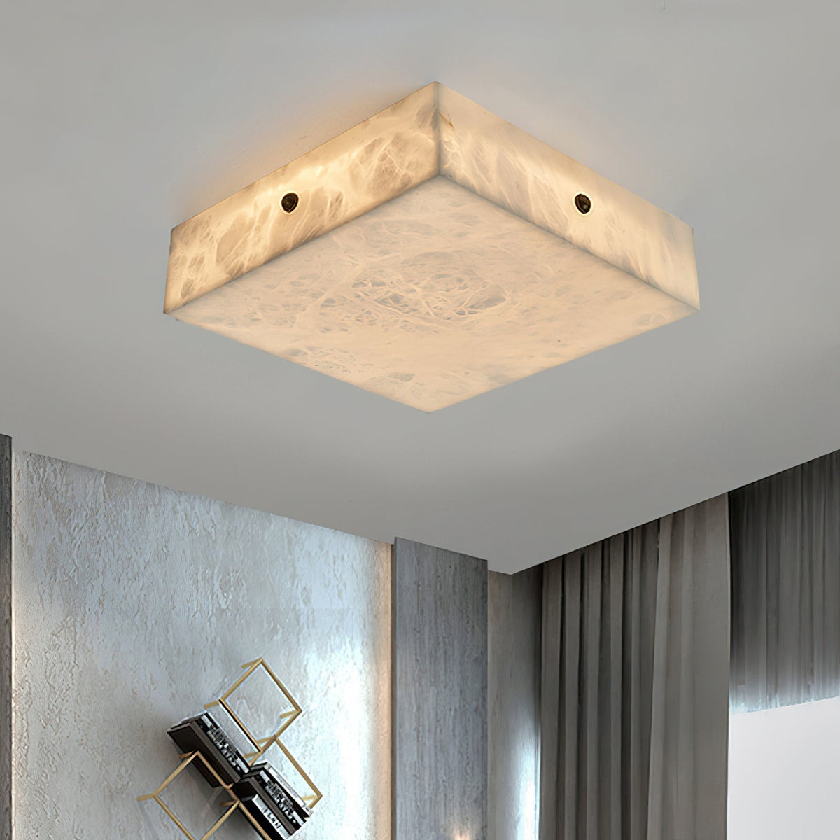 Rauduvys Modern Minimalist Alabaster Ceiling Light