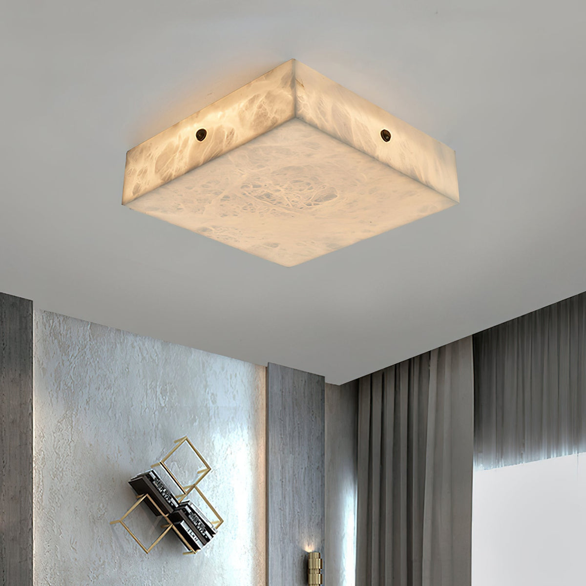Rauduvys Modern Minimalist Alabaster Ceiling Light
