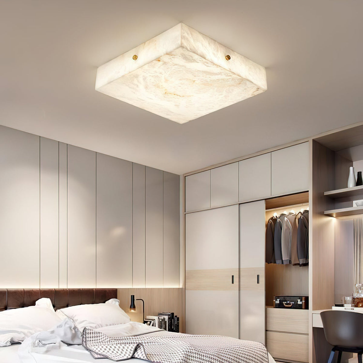 Rauduvys Modern Minimalist Alabaster Ceiling Light