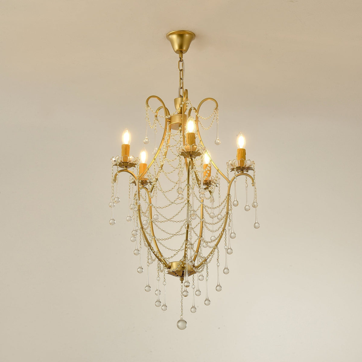 Qvistuvyo Individual Creativity Metal Glass Chandelier