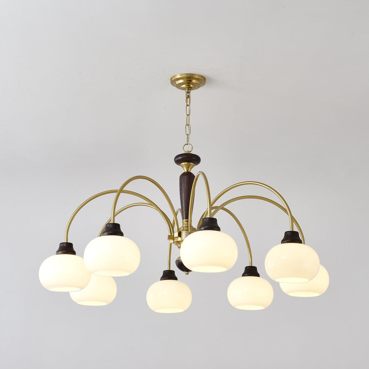 Noraneon Chandelier Arched Globe White Shade