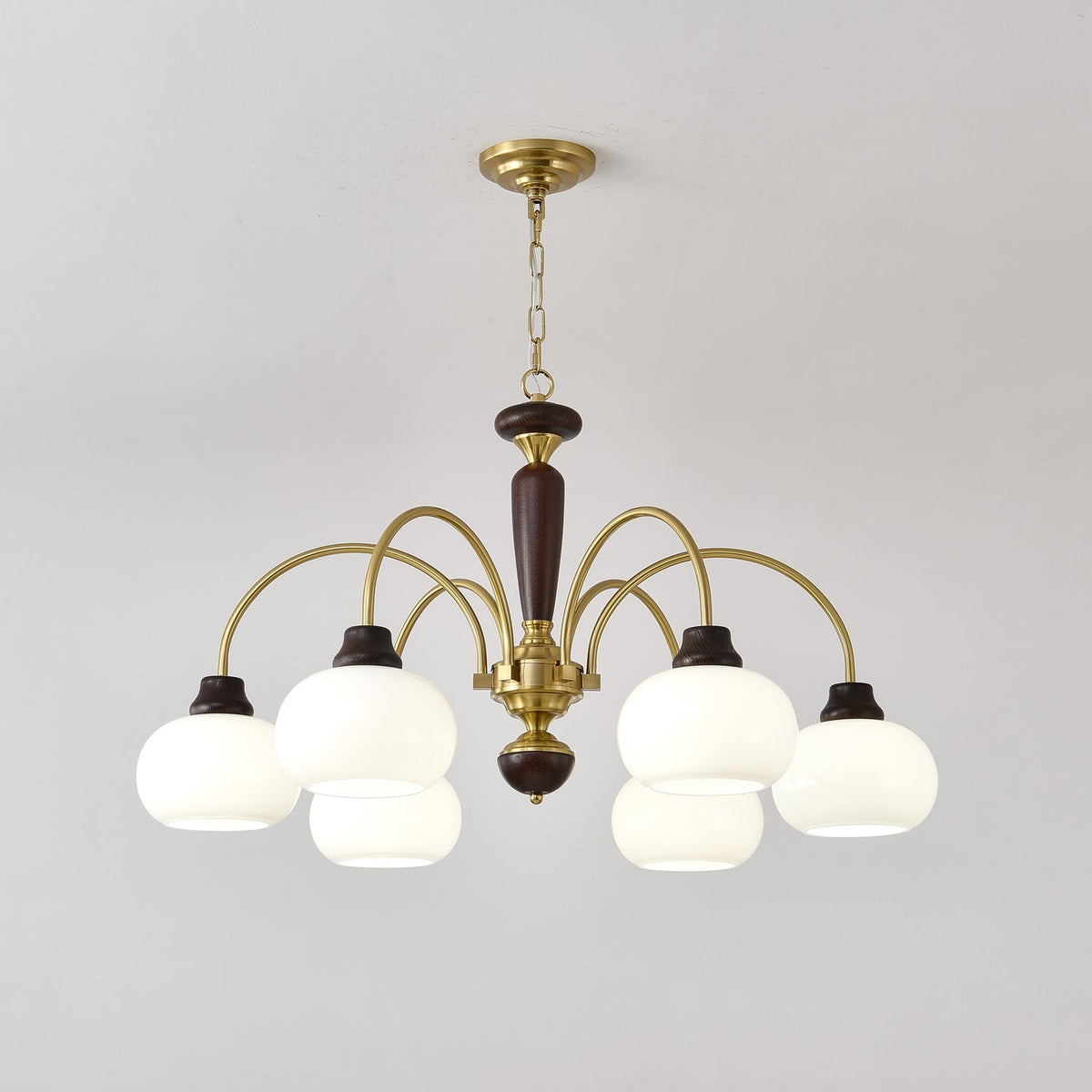 Noraneon Chandelier Arched Globe White Shade