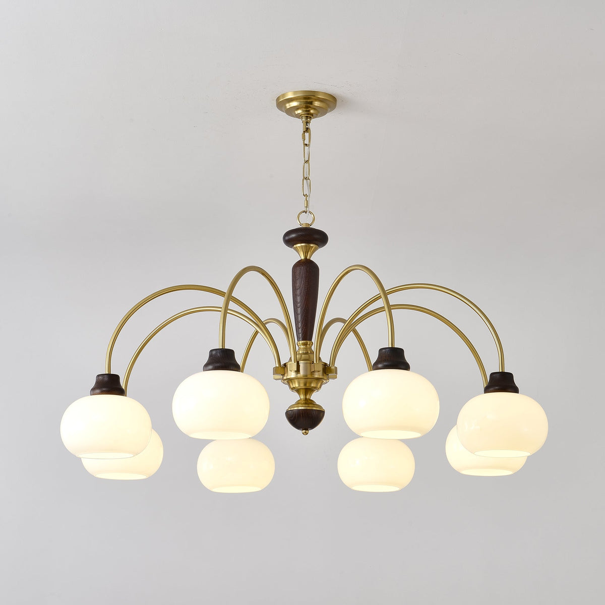 Noraneon Chandelier Arched Globe White Shade