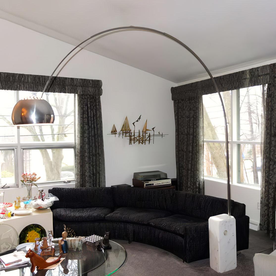 Alevra Steel Marble Floor Lamp