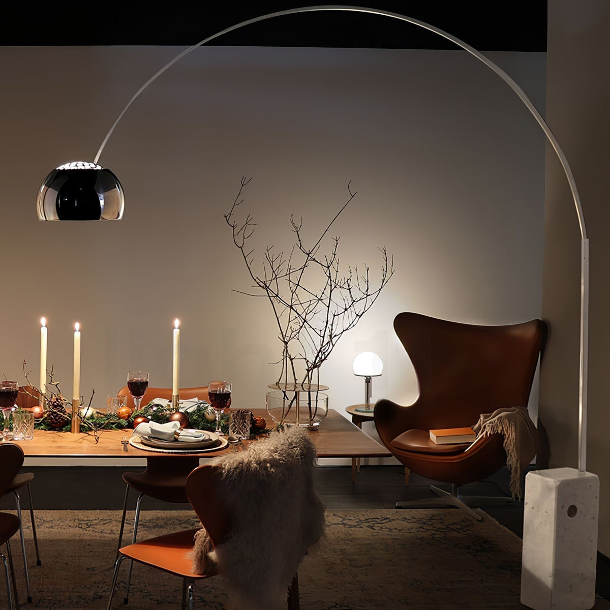 Alevra Steel Marble Floor Lamp