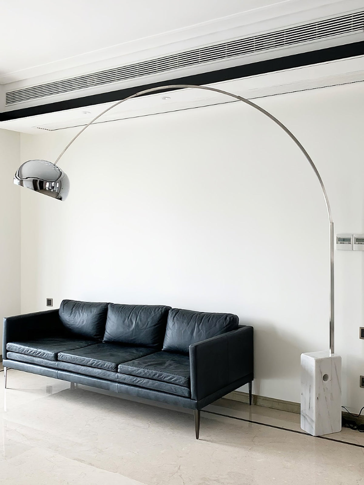 Alevra Steel Marble Floor Lamp