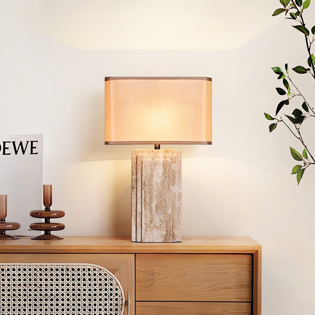 Cocare Travertine Table Lamp