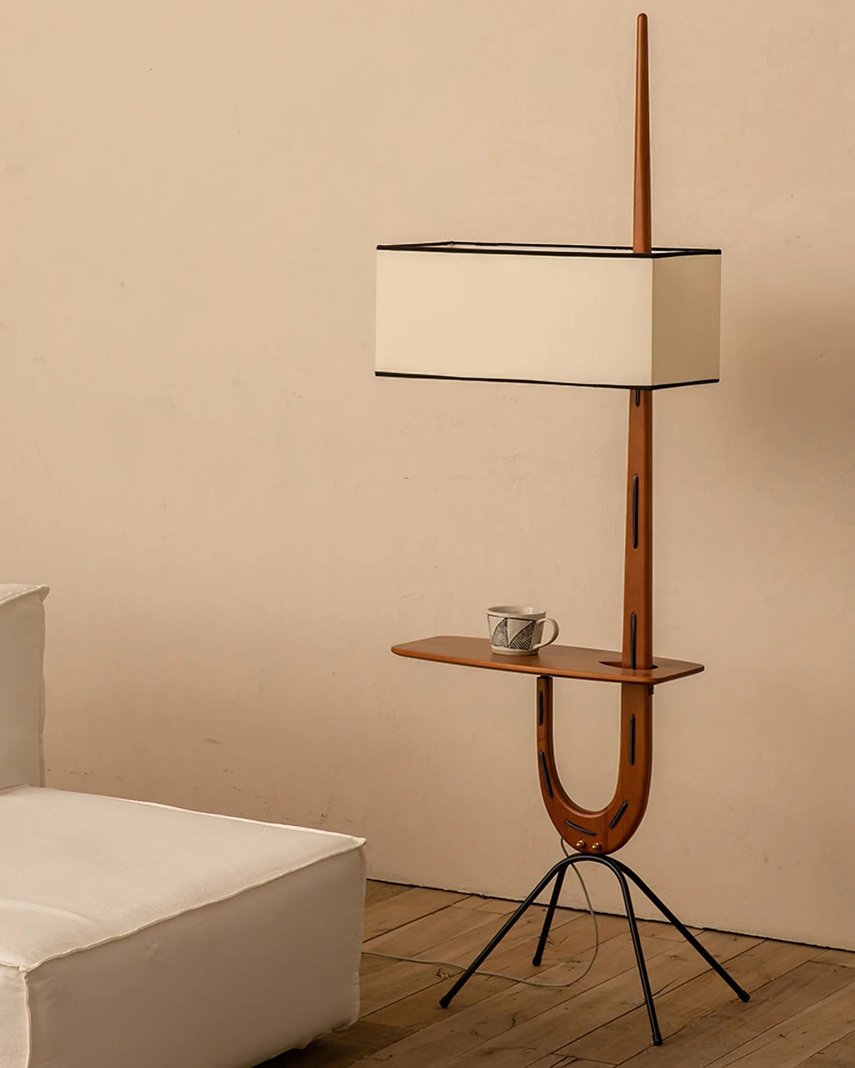 Vemara Mid Century Wood Floor Lamp